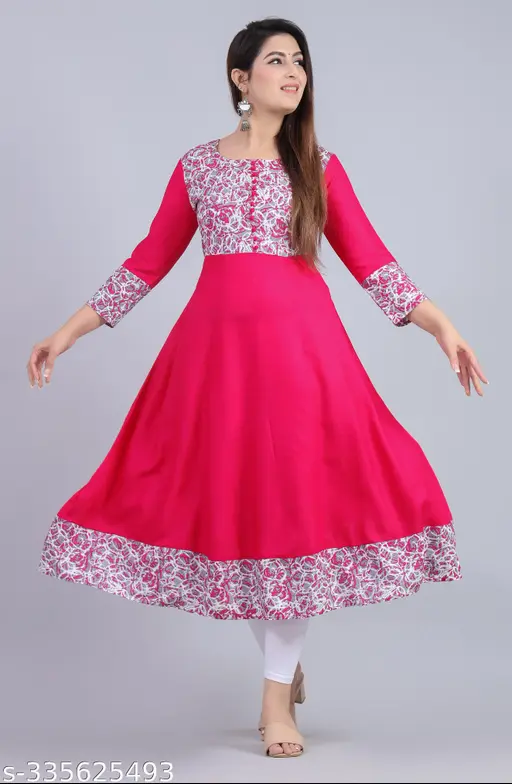 Anarkali High Demand trendy Rayon Gown Kurtis