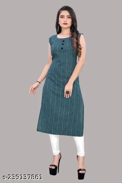 Mahi Creation New Women's Cotton A-Line Kurti